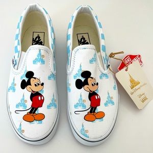 Vans x Walt Disney World Slip On Shoes Mickey Mouse Castle 50th Anniversary